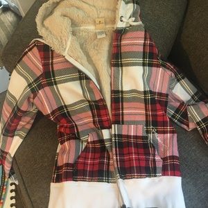 Billabong fleece-lined plaid zip up